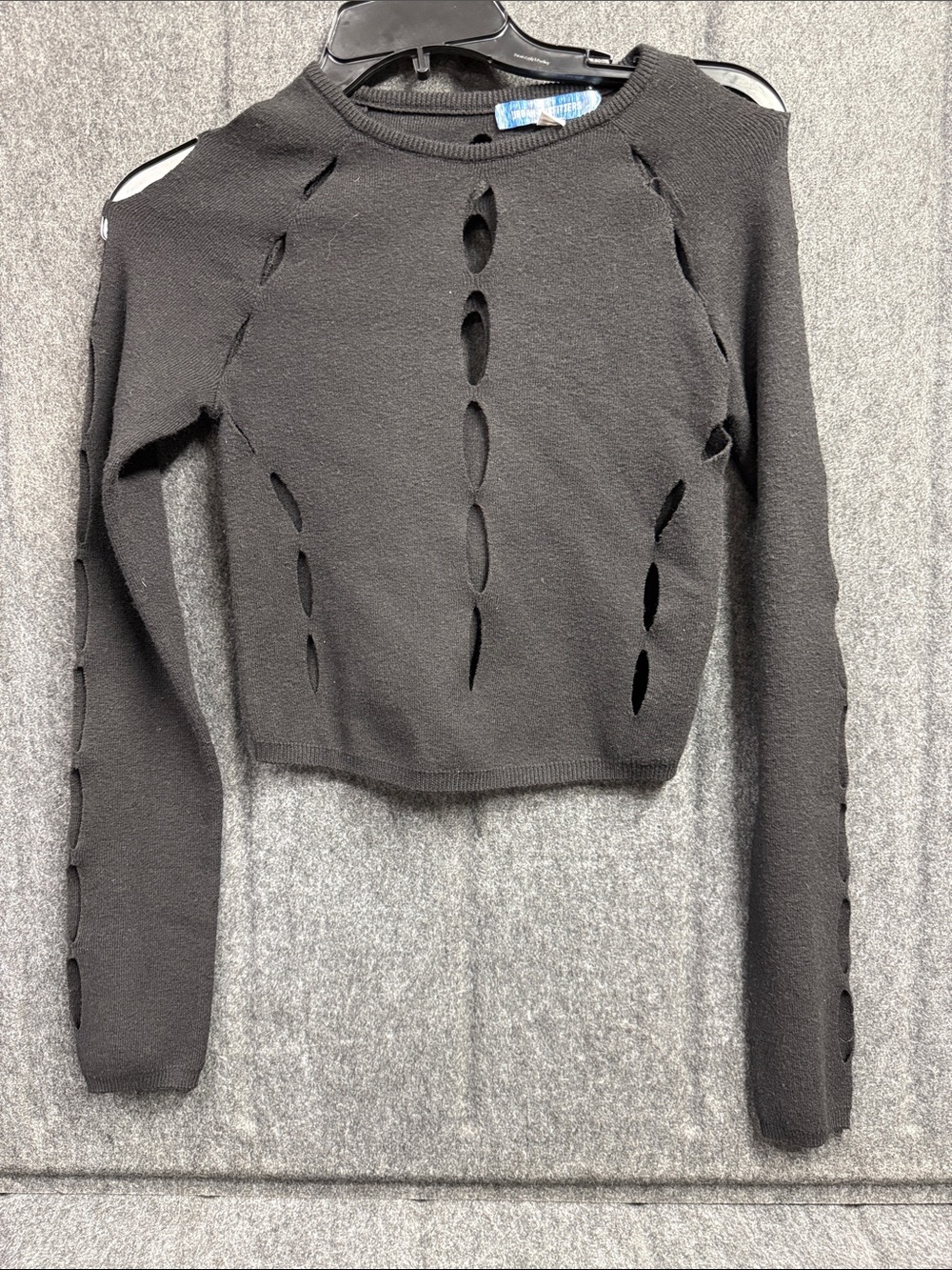 Urban Outfitters Black Knit Sweater with Distressed Cutouts